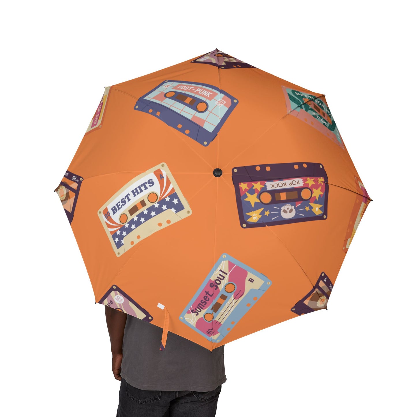 Cassette Tape Semi-Automatic Foldable Umbrella