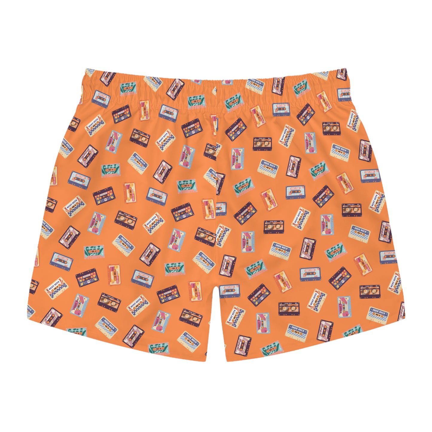 90s Cassette Tape Orange Swim Trunks (AOP)