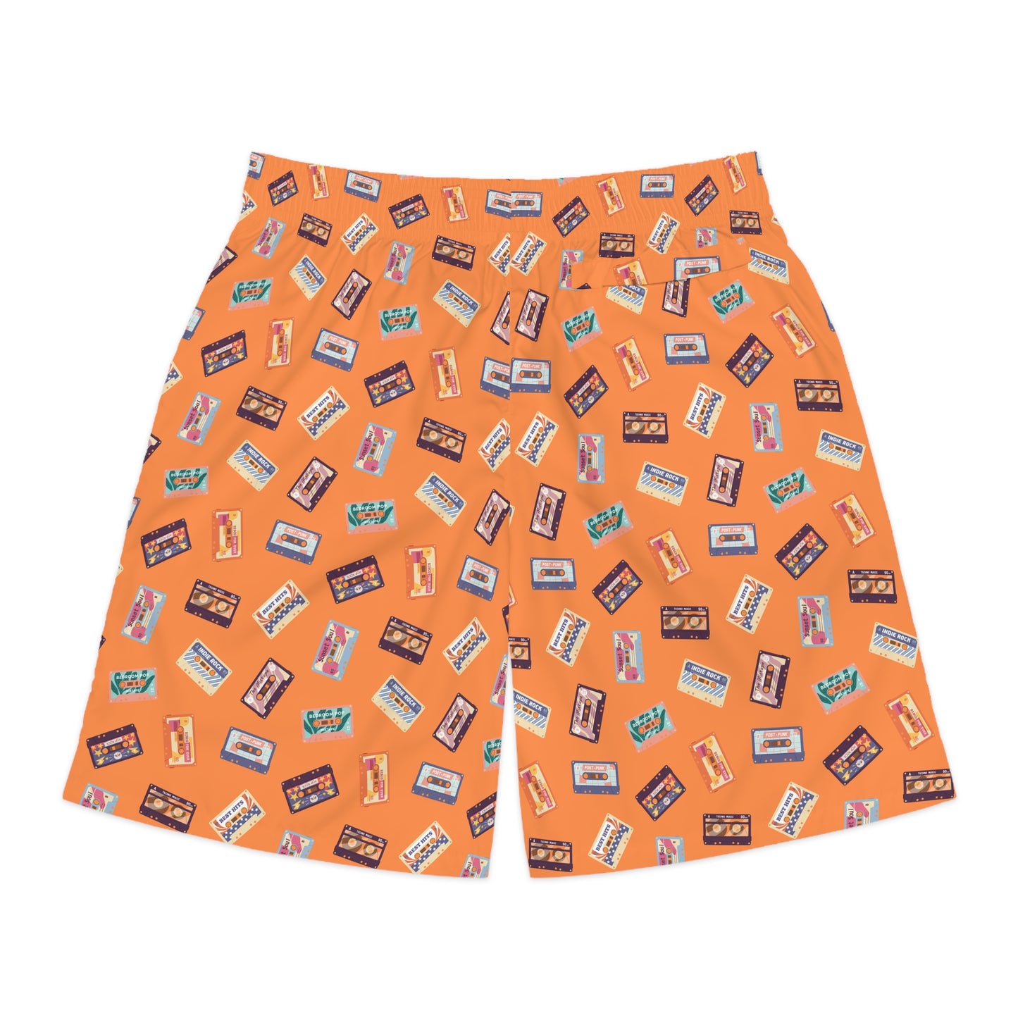 Orange 90s Cassette Tape Men's Jogger Shorts (AOP)