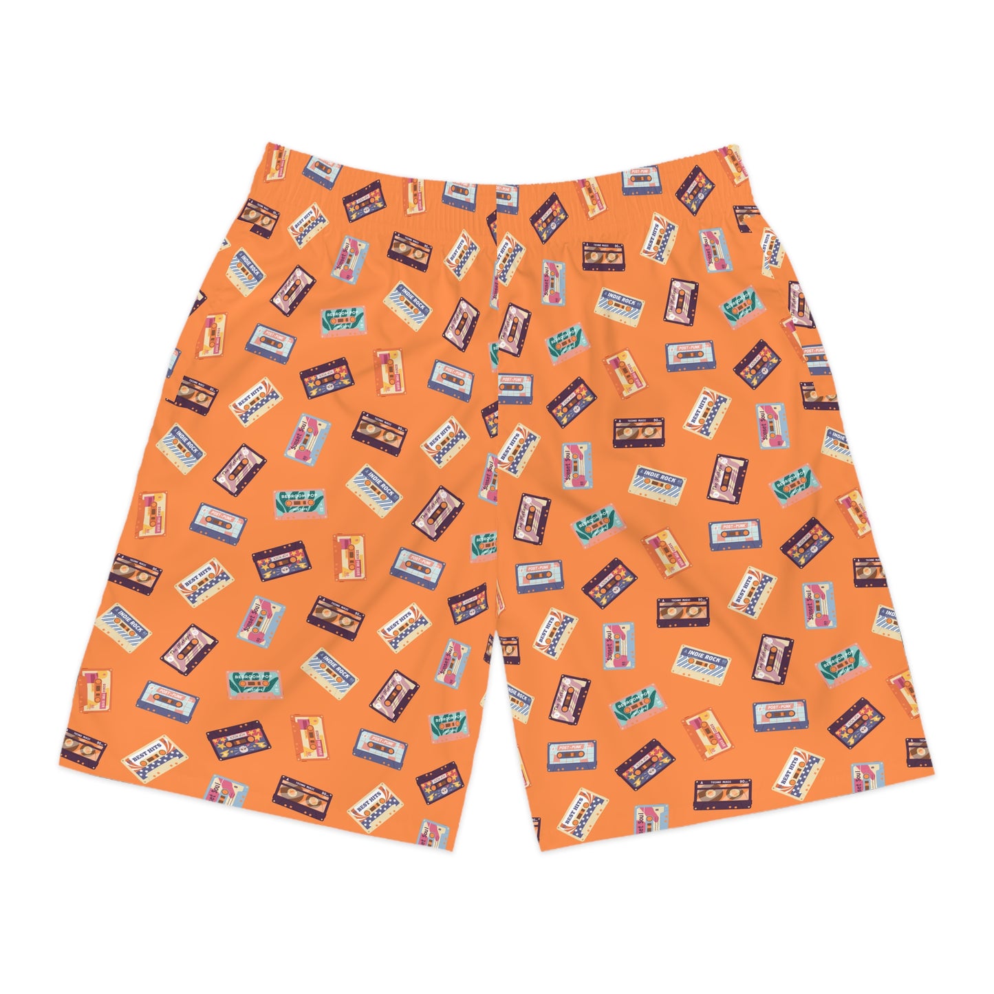 Orange 90s Cassette Tape Men's Jogger Shorts (AOP)