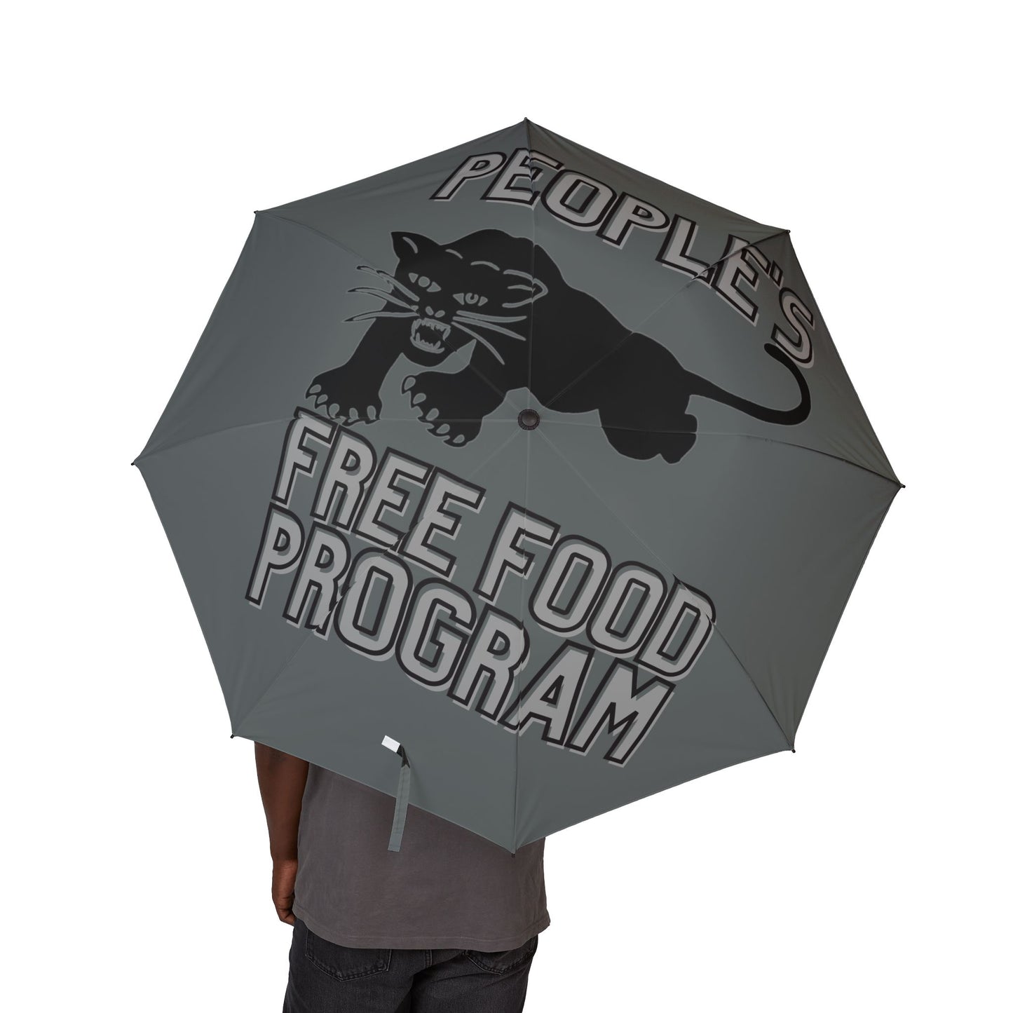 Peoples Free Food Program Semi-Automatic Foldable Umbrella