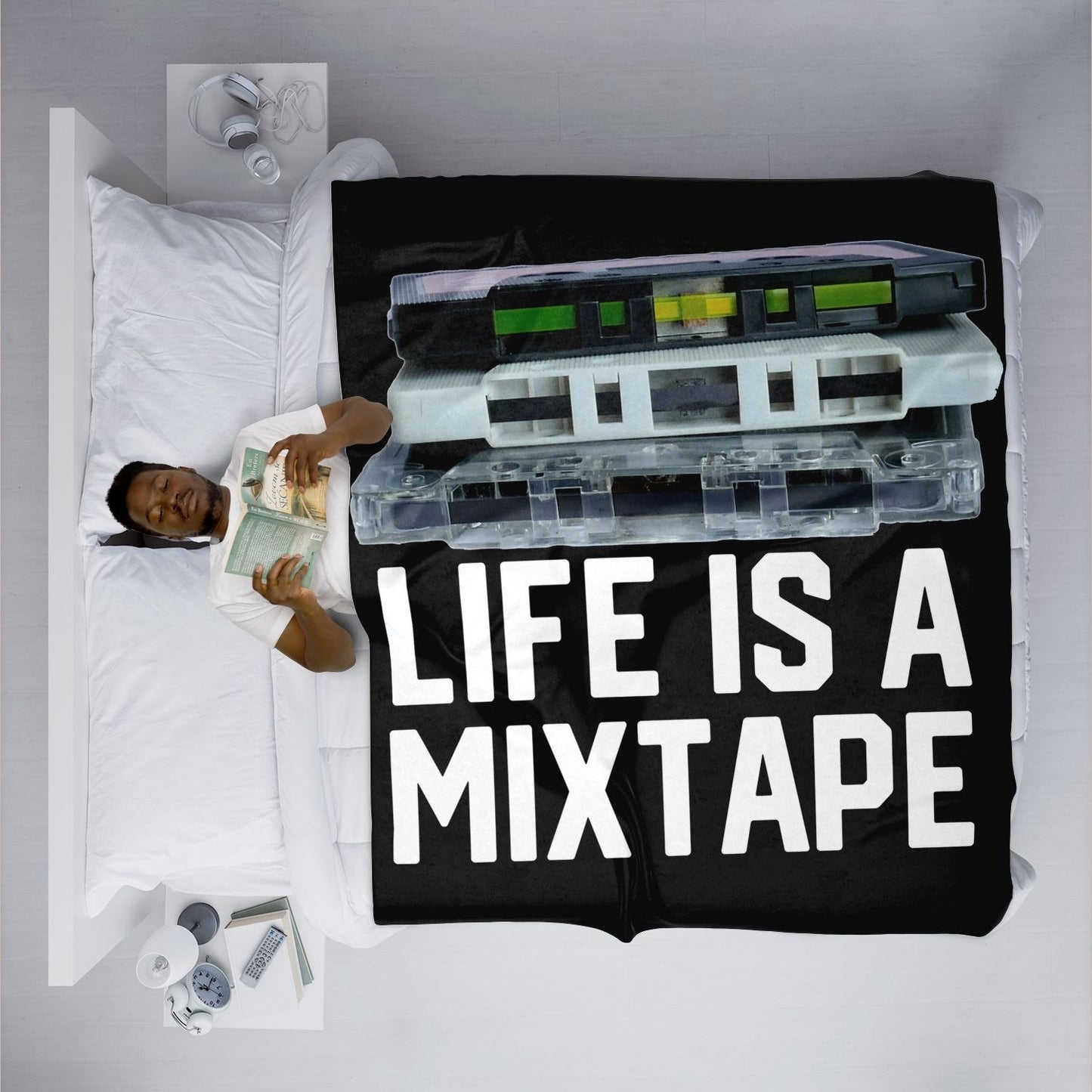 Life Is A Mixtape Blanket AOP
