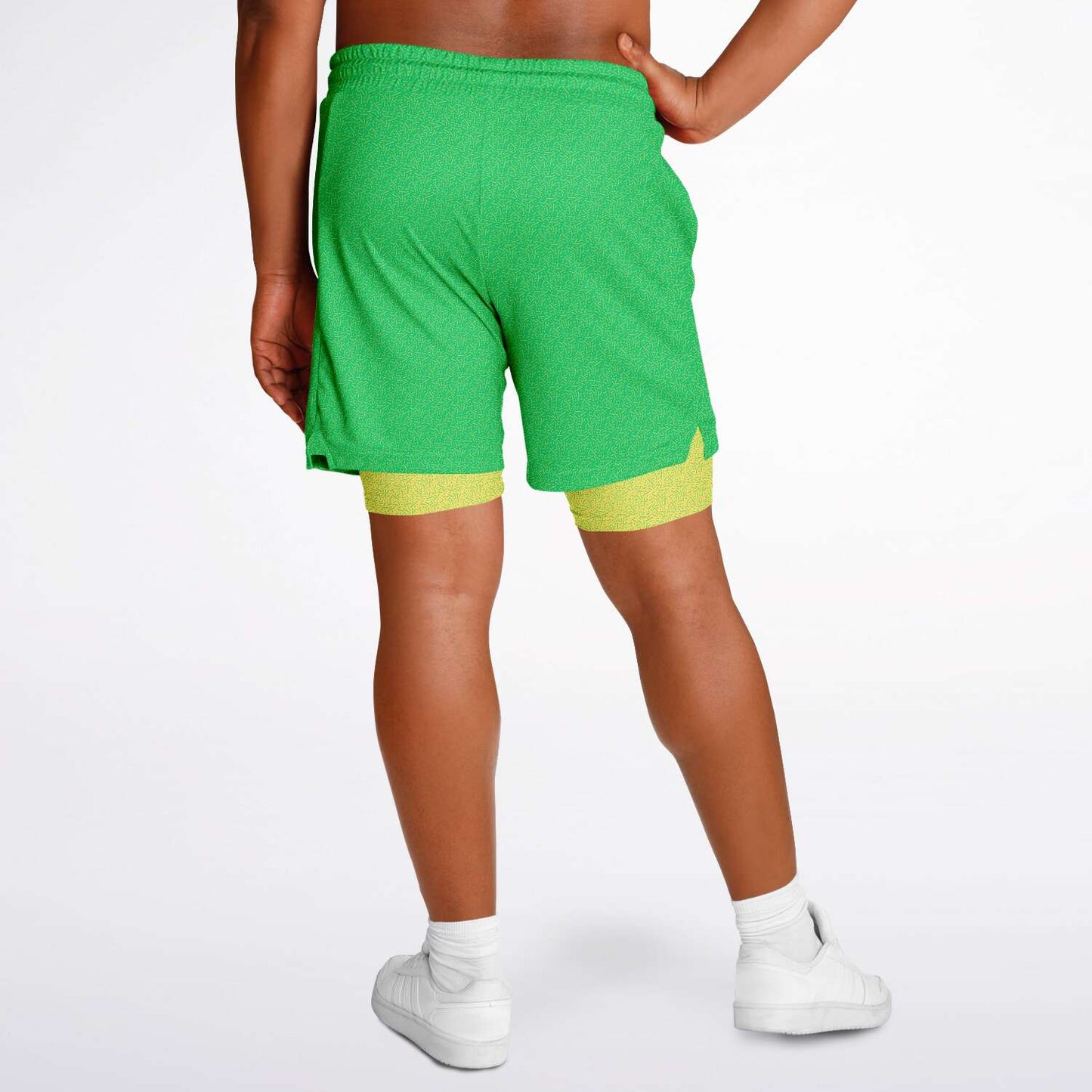 K-Funk Co. Green\Yellow Since Infinity Men's 2-in-1 Shorts - AOP
