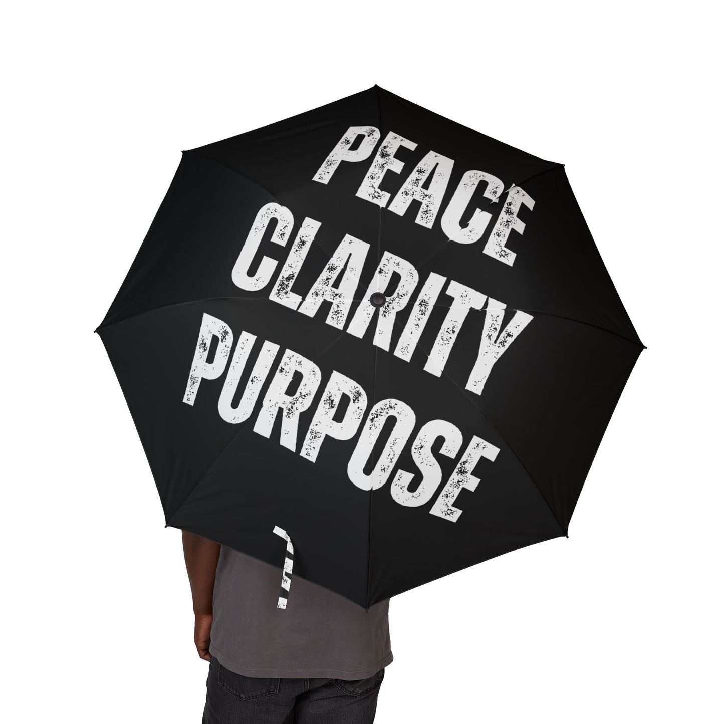 Peace Clarity Purpose Semi-Automatic Foldable Umbrella
