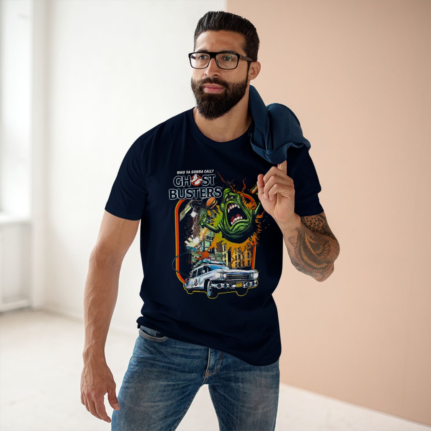 80s Ghost Hunting Retro Graphic Tee — Vintage Movie-Inspired Adult Staple Tee