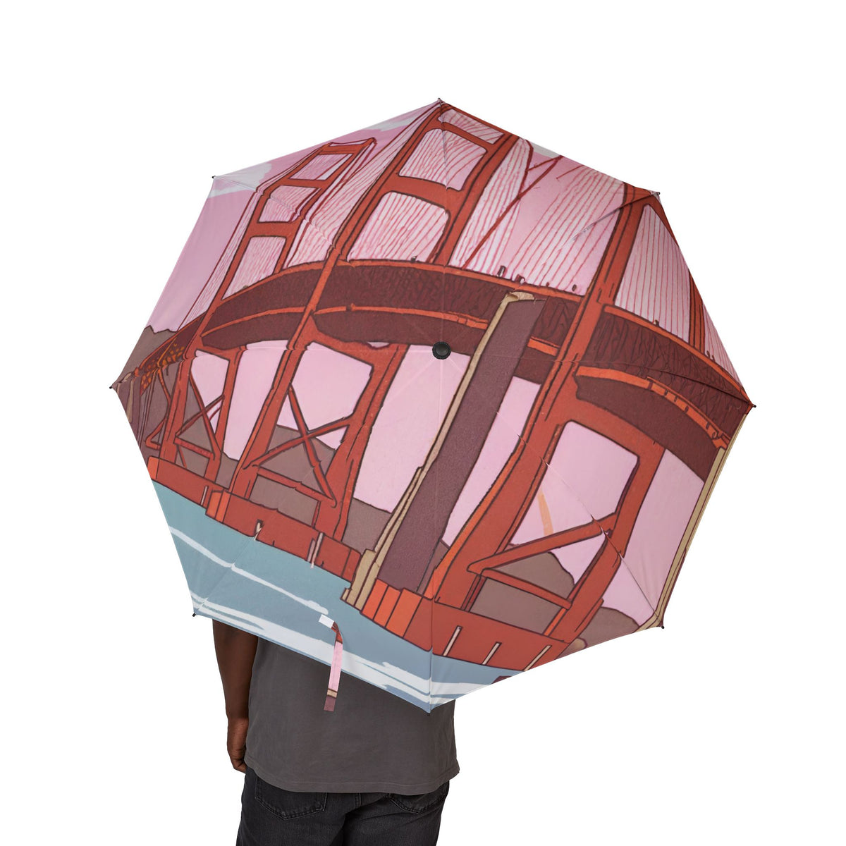 Golden Gate Bridge Semi-Automatic Foldable Umbrella