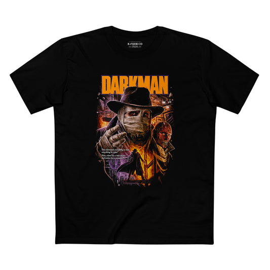 Darkman Retro 80s Action Thriller Movie Tee — Nostalgic Film Graphic Tee,Thriller Movie Tee