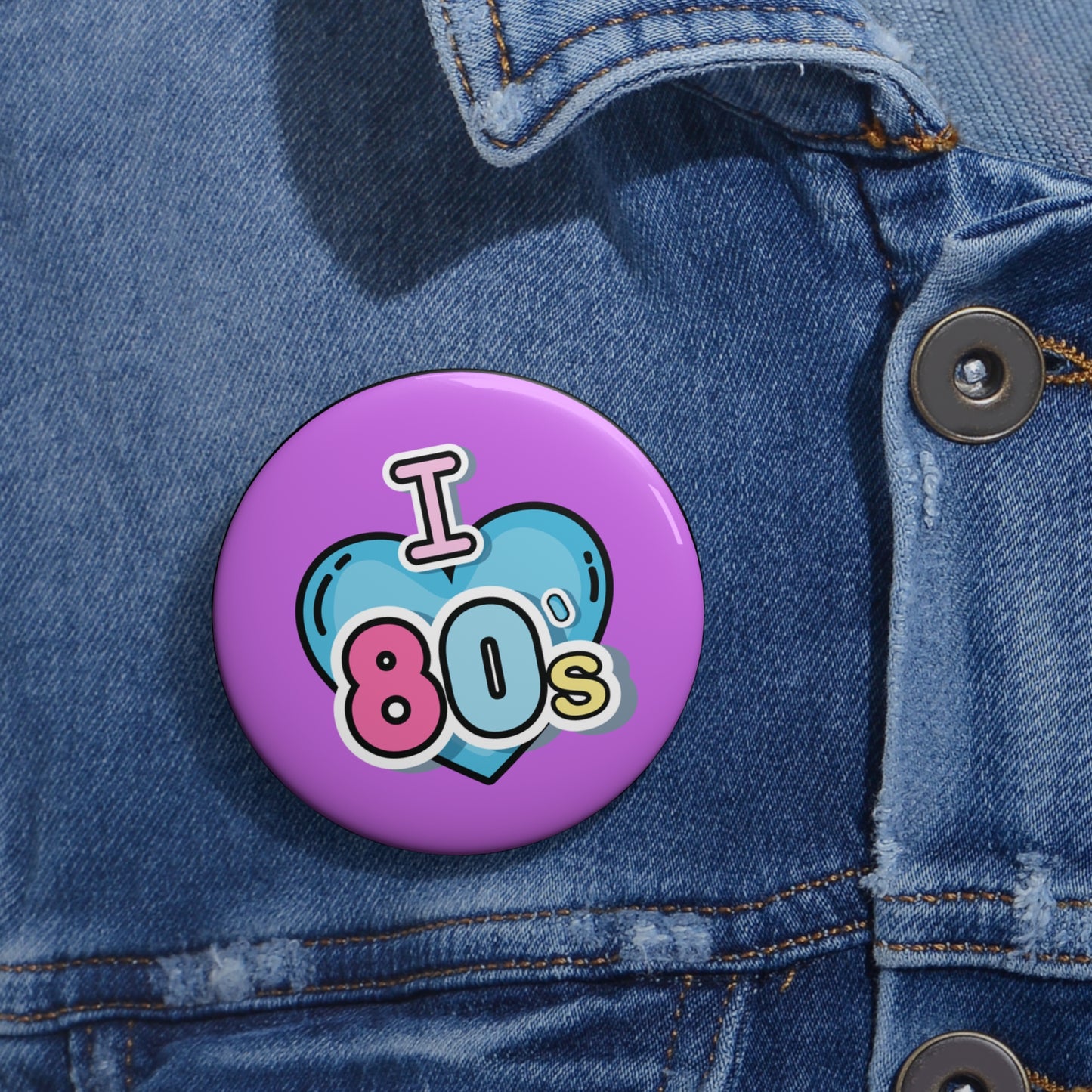 Button Pins - I Love the 80s Retro Design