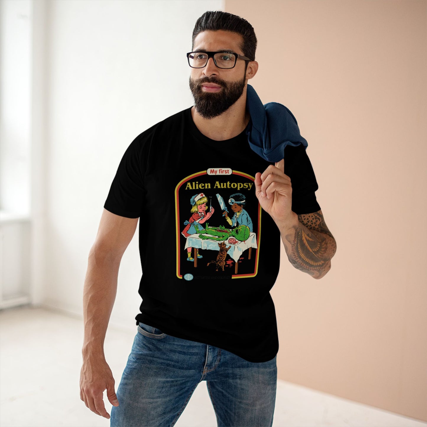 Alien Autopsy Graphic Tee — Nostalgic Film-Style Alien T-Shirt