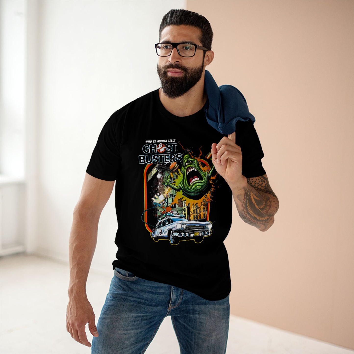80s Ghost Hunting Retro Graphic Tee — Vintage Movie-Inspired Adult Staple Tee
