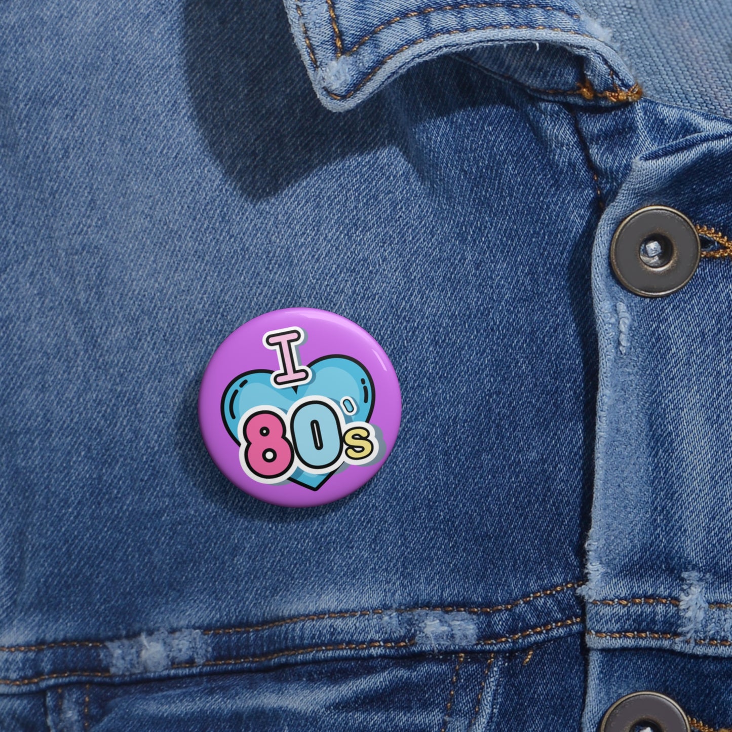 Button Pins - I Love the 80s Retro Design