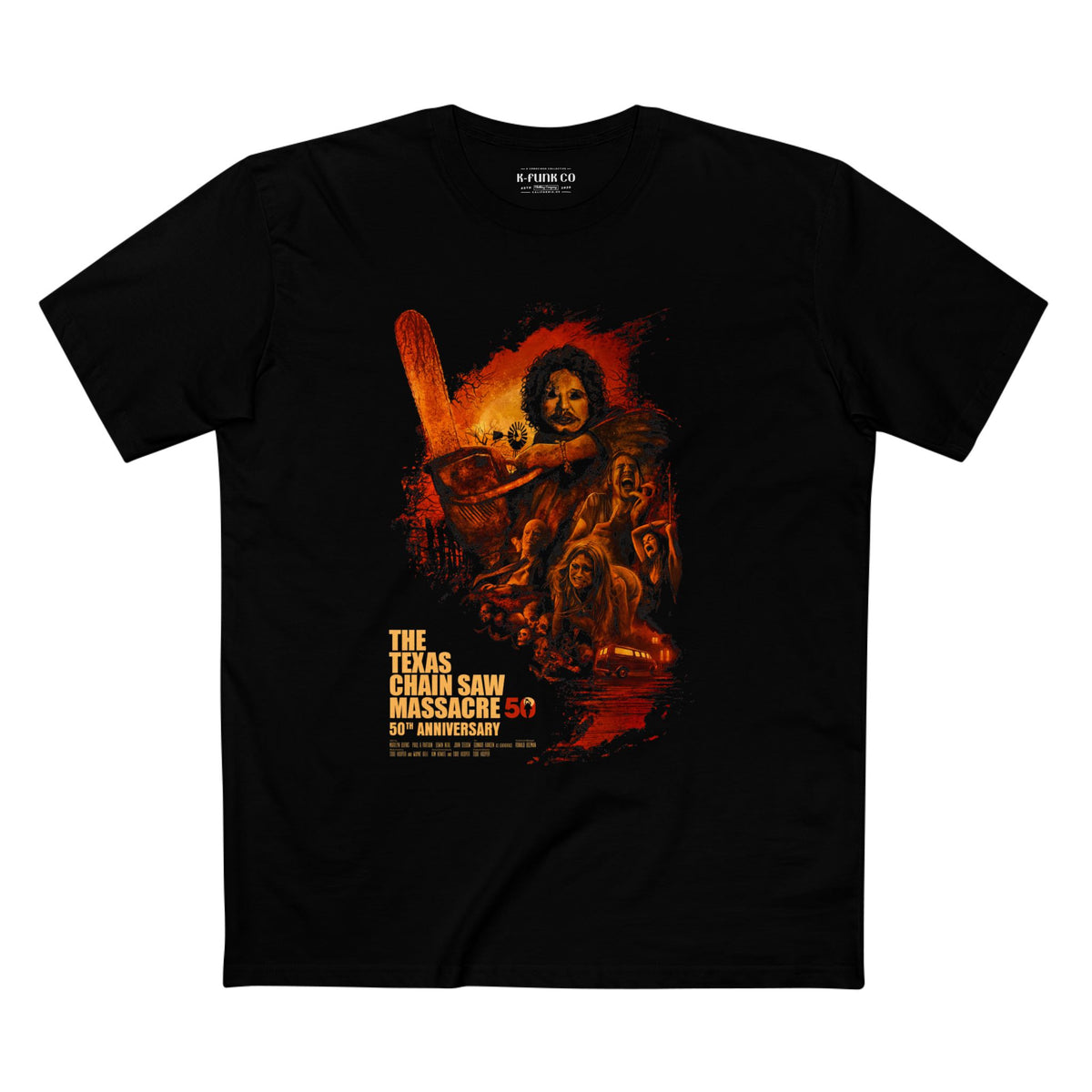 Retro 80s Chainsaw Movie Tee — Nostalgic 80s Film Graphic, Chainsaw Horror