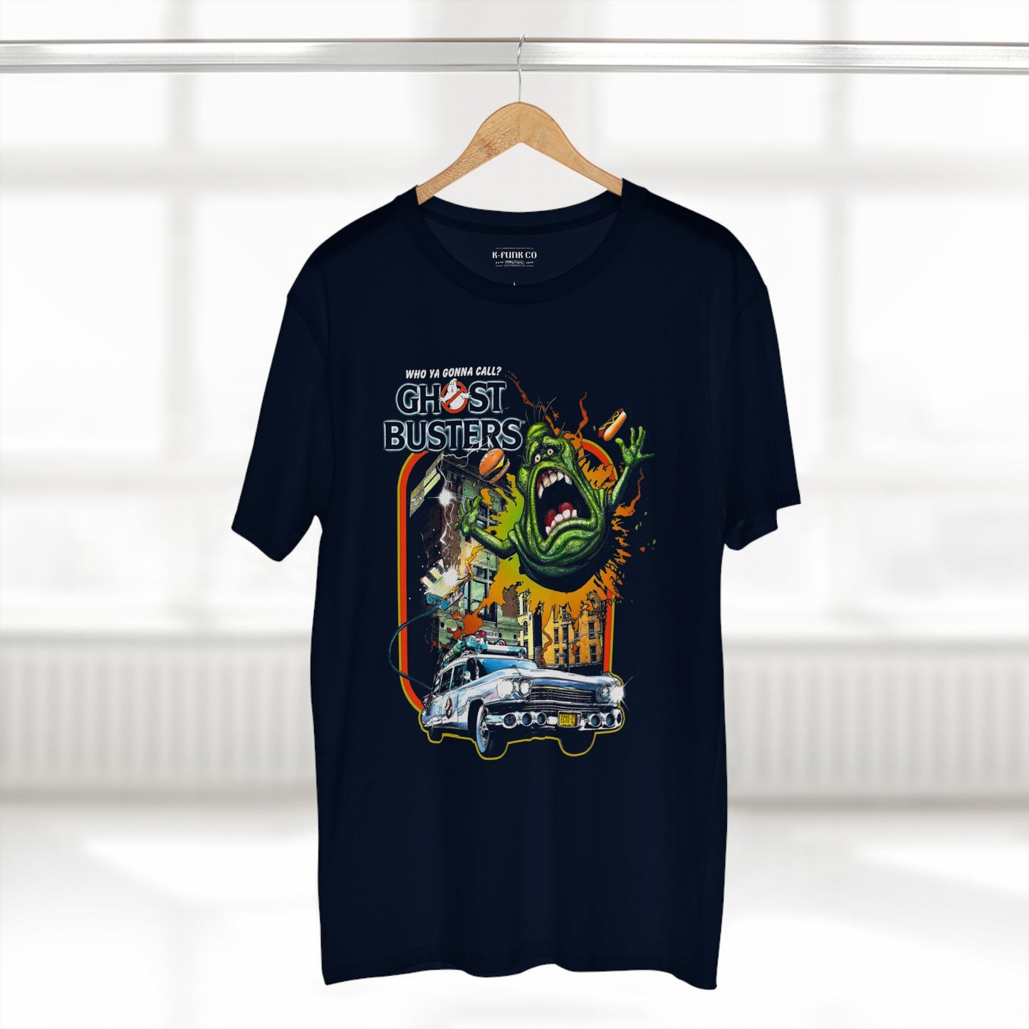 80s Ghost Hunting Retro Graphic Tee — Vintage Movie-Inspired Adult Staple Tee