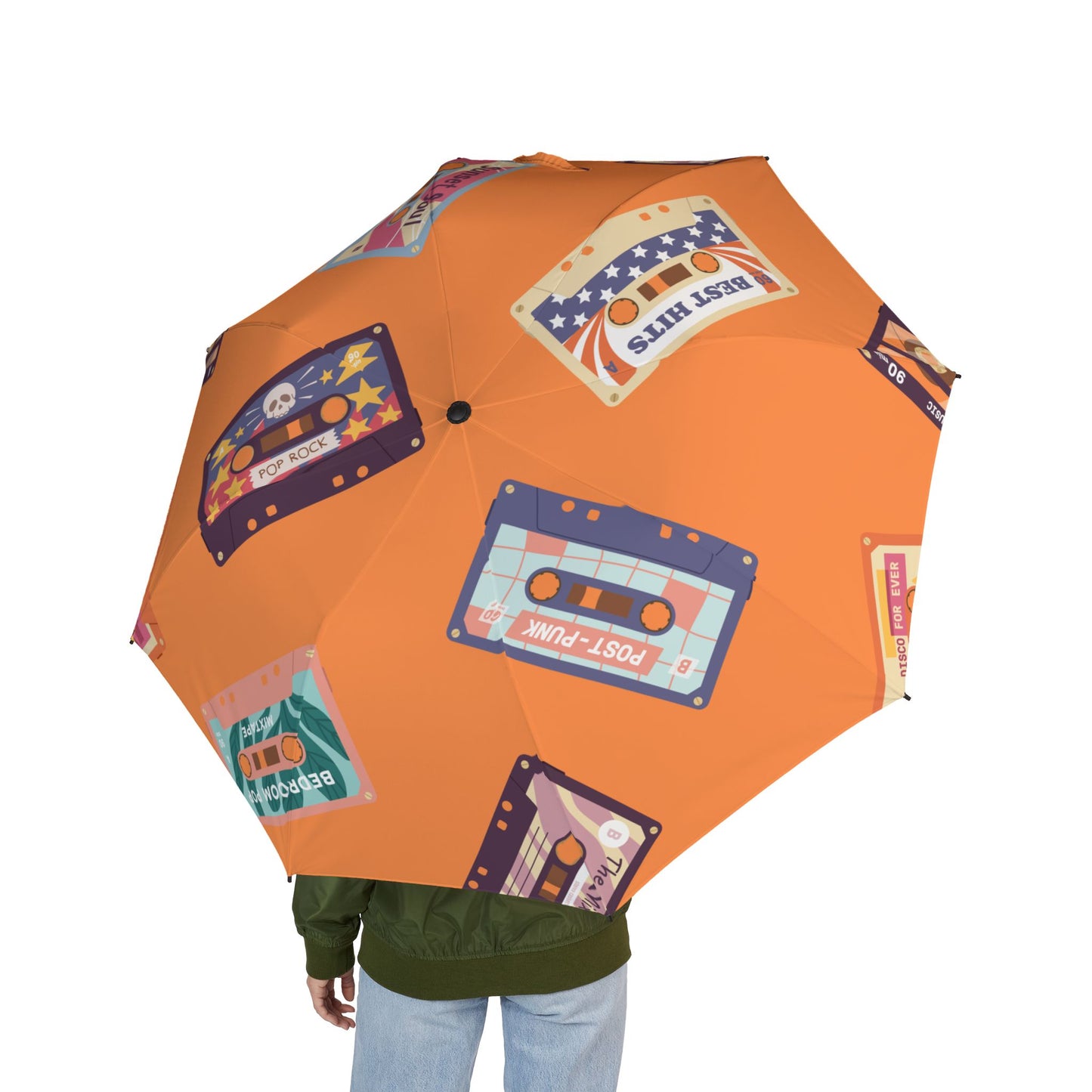 Cassette Tape Semi-Automatic Foldable Umbrella