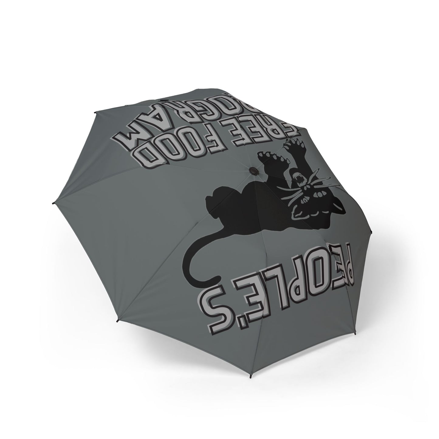 Peoples Free Food Program Semi-Automatic Foldable Umbrella