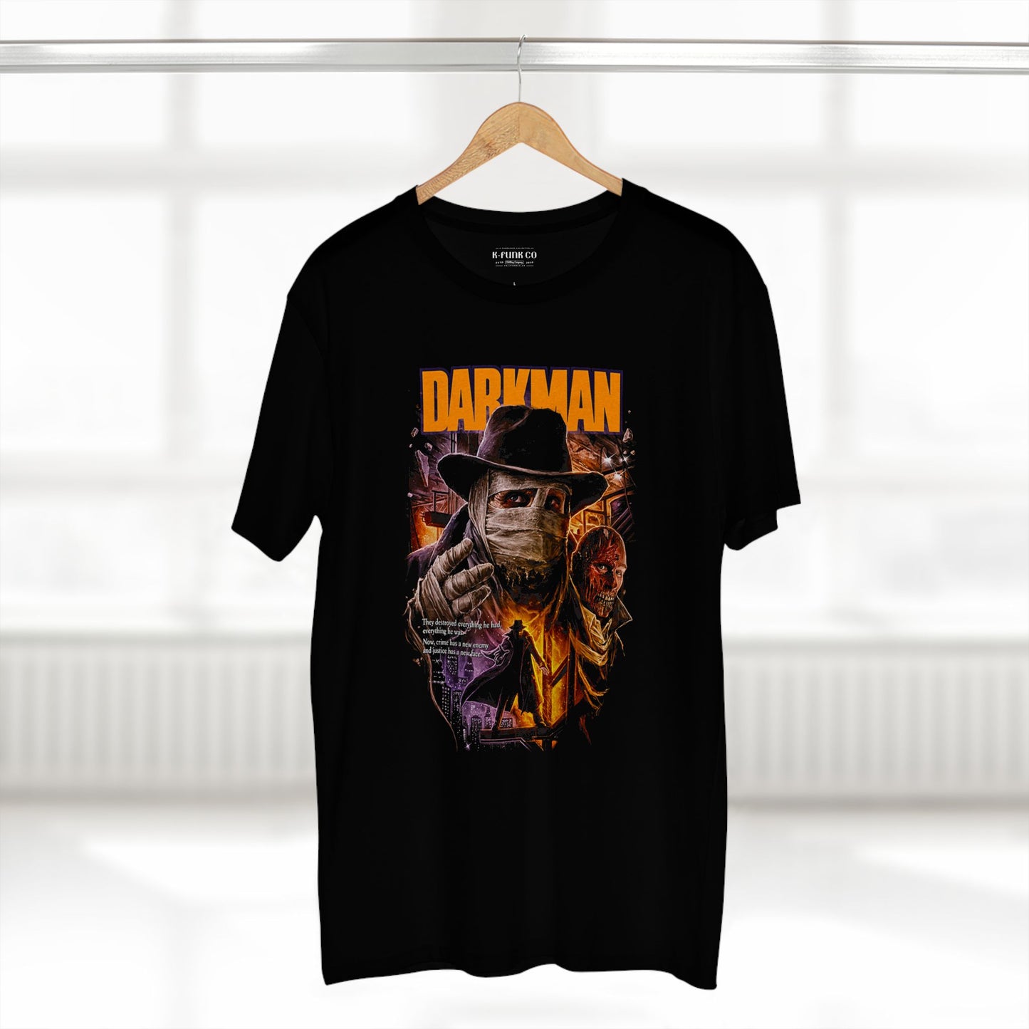 Darkman Retro 80s Action Thriller Movie Tee — Nostalgic Film Graphic Tee,Thriller Movie Tee