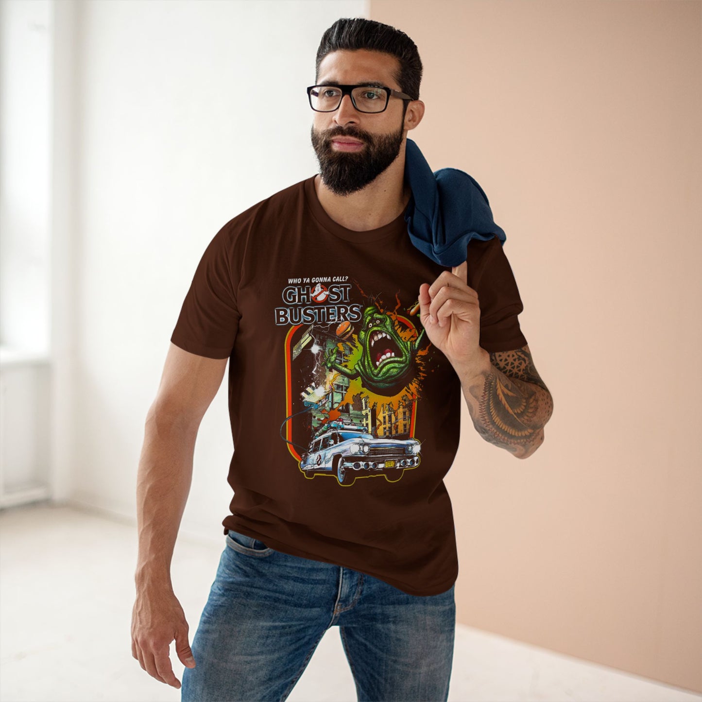 80s Ghost Hunting Retro Graphic Tee — Vintage Movie-Inspired Adult Staple Tee