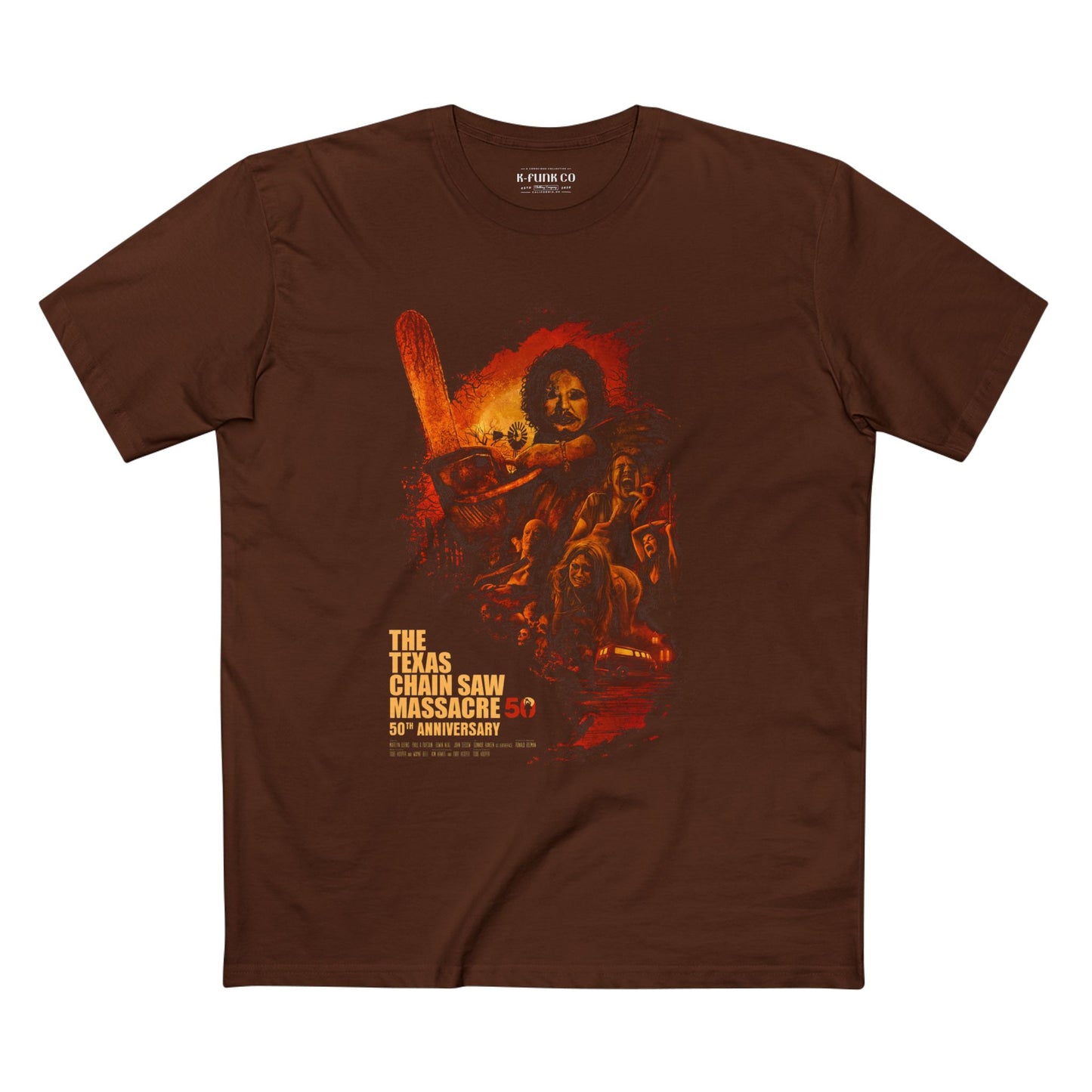 Retro 80s Chainsaw Movie Tee — Nostalgic 80s Film Graphic, Chainsaw Horror