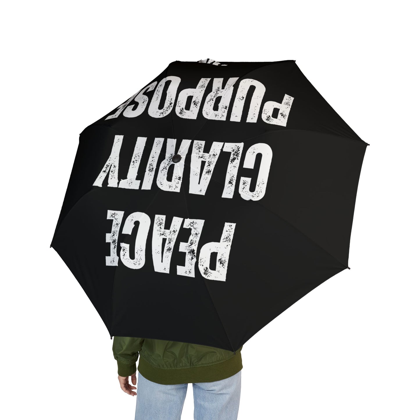 Peace Clarity Purpose Semi-Automatic Foldable Umbrella