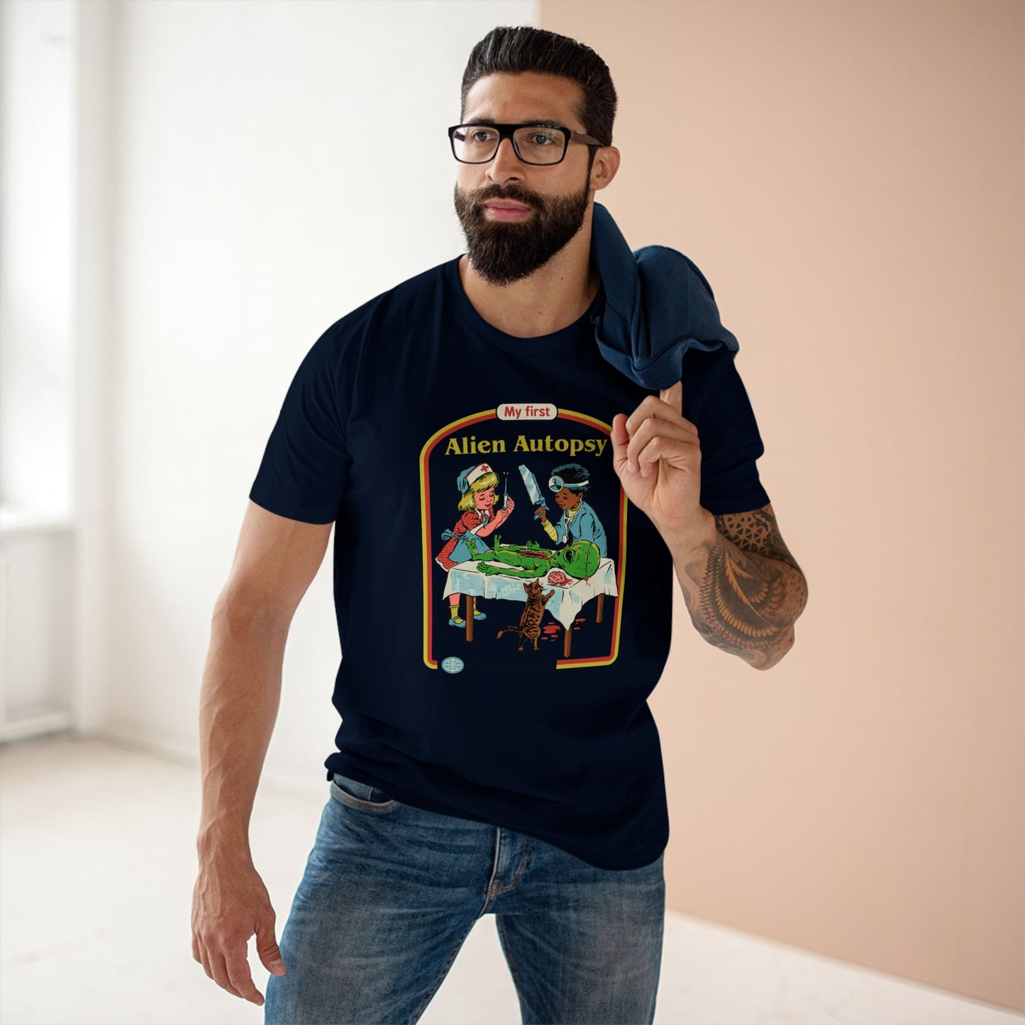 Alien Autopsy Graphic Tee — Nostalgic Film-Style Alien T-Shirt
