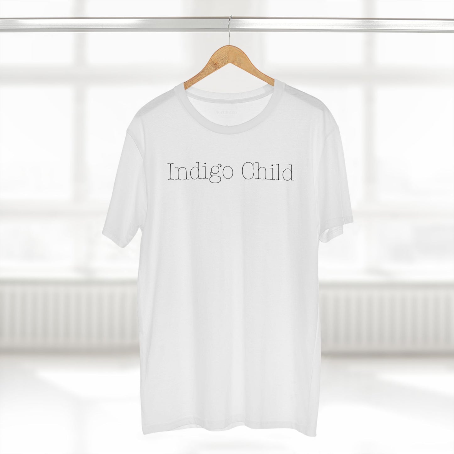 Indigo Child Tee Black Typewriter Font