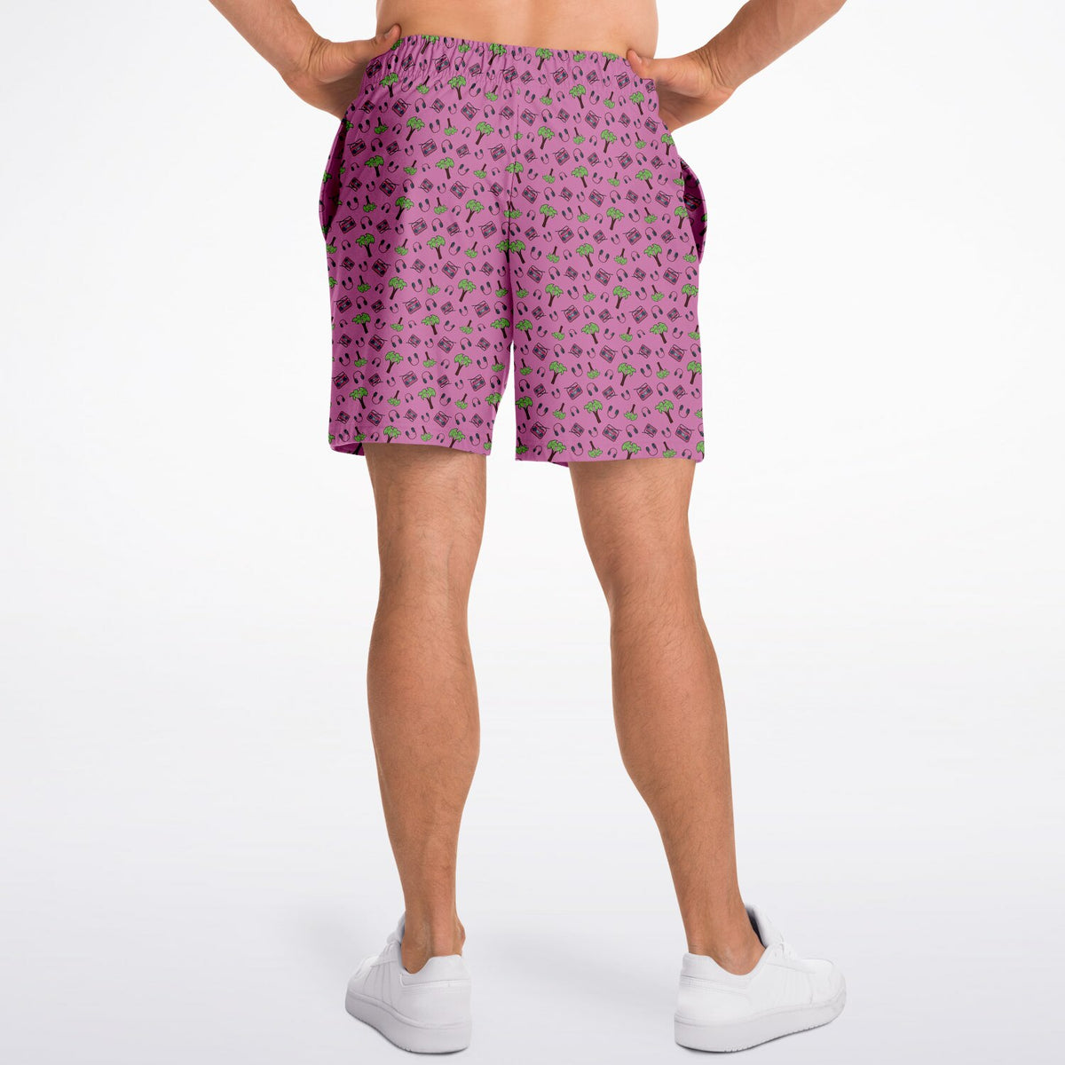 Pink Palm Trees Fashion Shorts - AOP