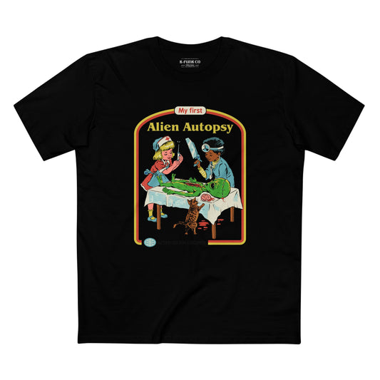 Alien Autopsy Graphic Tee — Nostalgic Film-Style Alien T-Shirt
