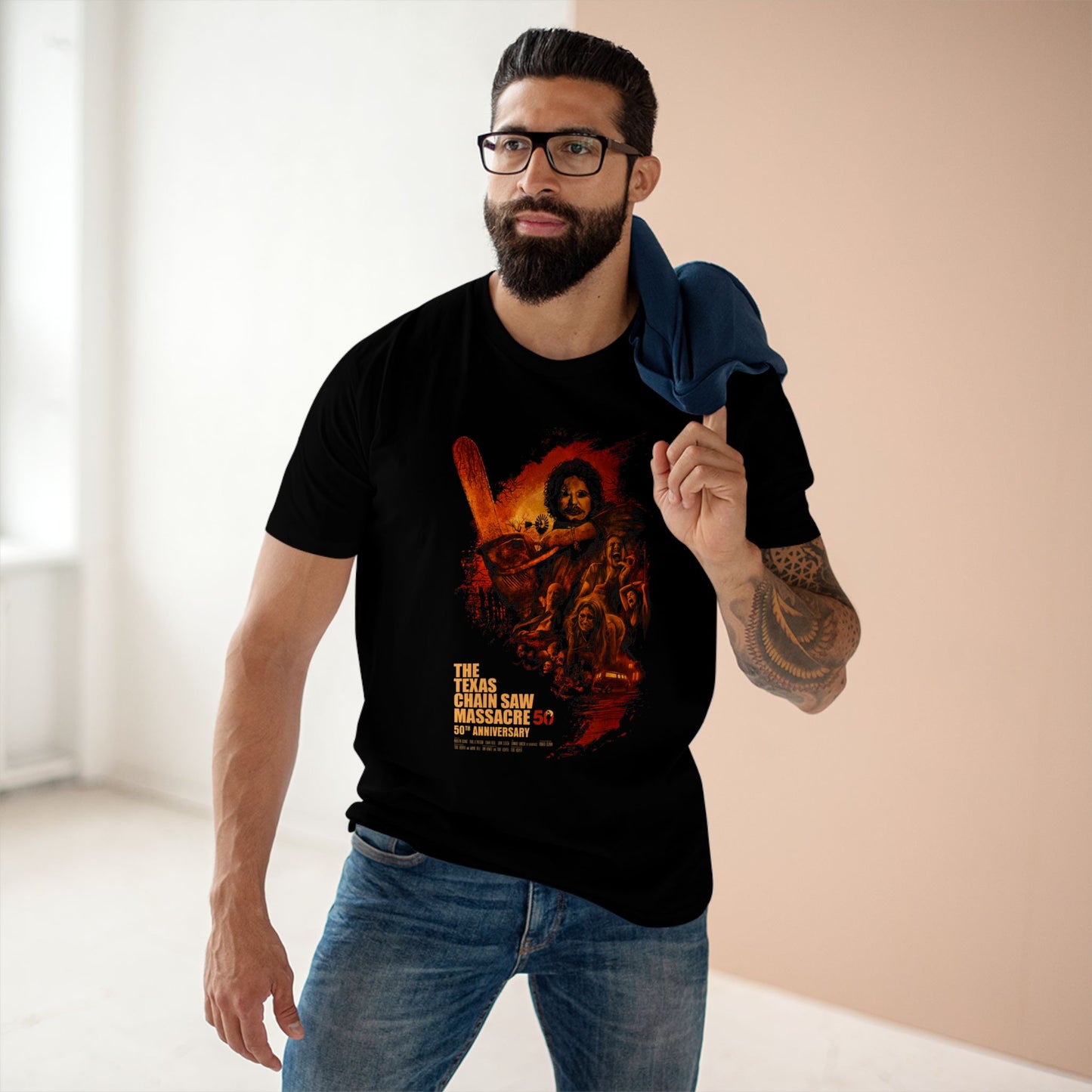 Retro 80s Chainsaw Movie Tee — Nostalgic 80s Film Graphic, Chainsaw Horror