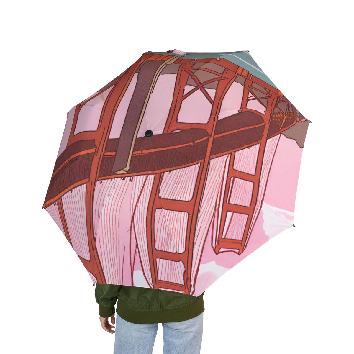 Golden Gate Bridge Semi-Automatic Foldable Umbrella