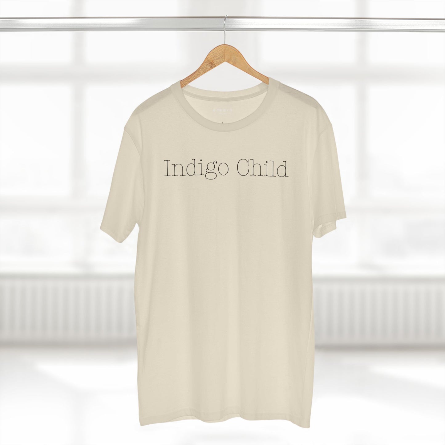 Indigo Child Tee Black Typewriter Font