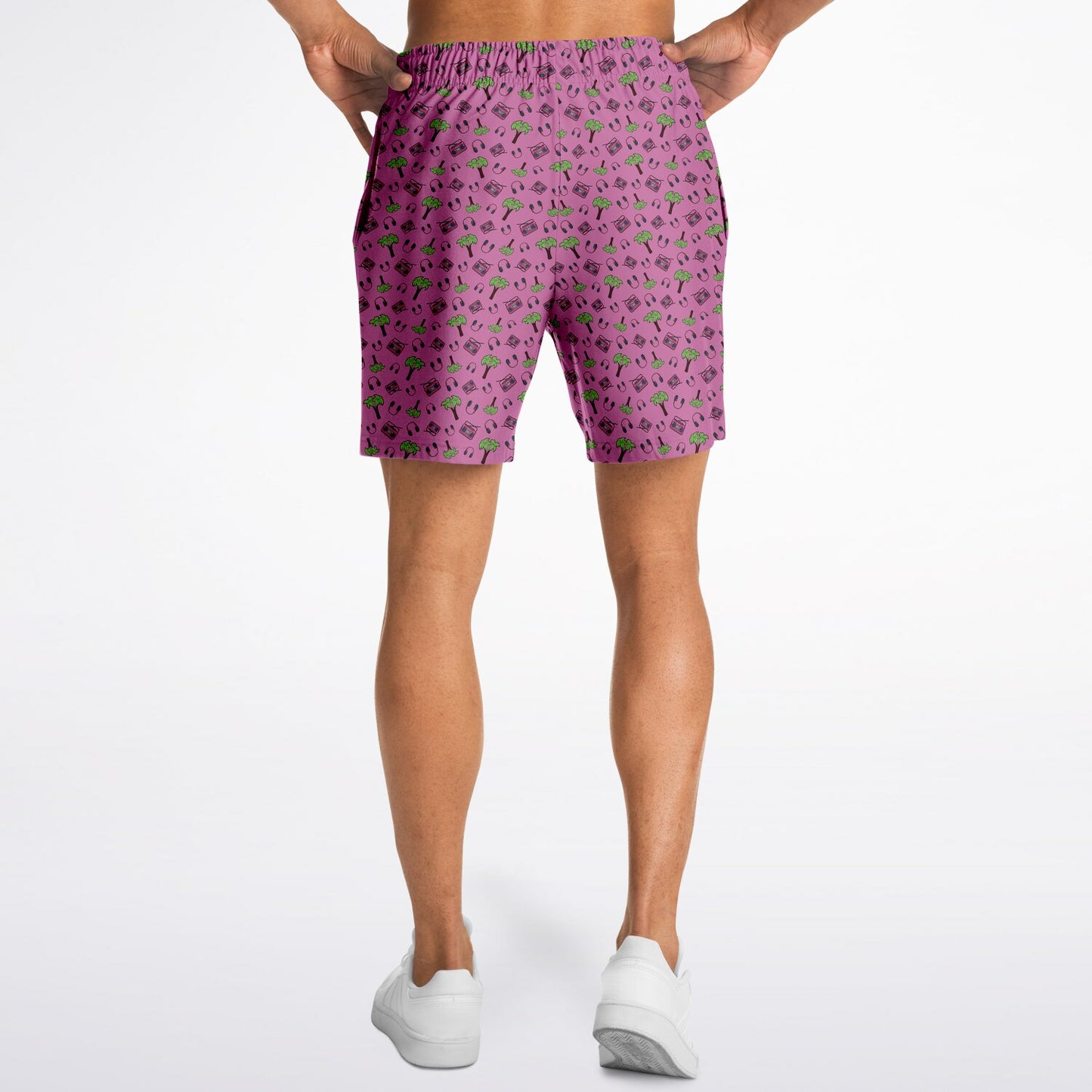 Pink Palm Trees Fashion Shorts - AOP
