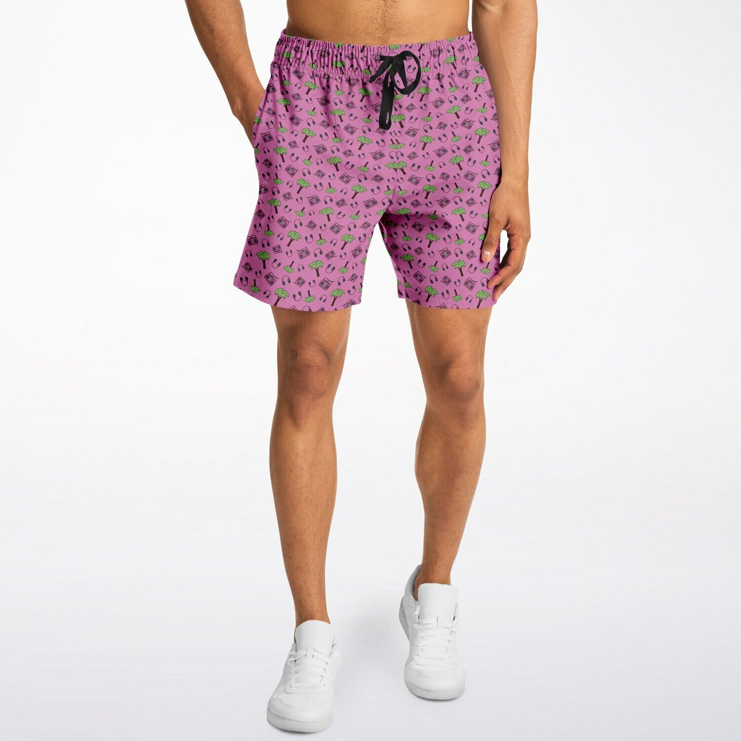 Pink Palm Trees Fashion Shorts - AOP