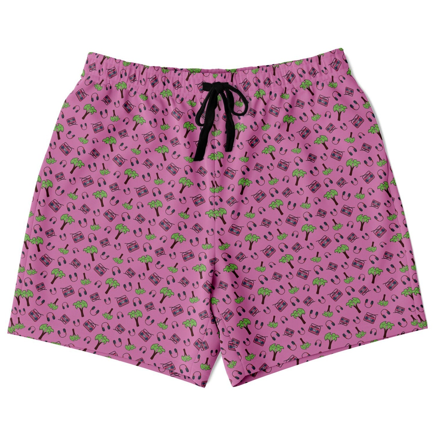 Pink Palm Trees Fashion Shorts - AOP