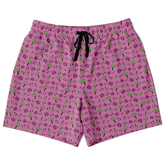 Pink Palm Trees Fashion Shorts - AOP