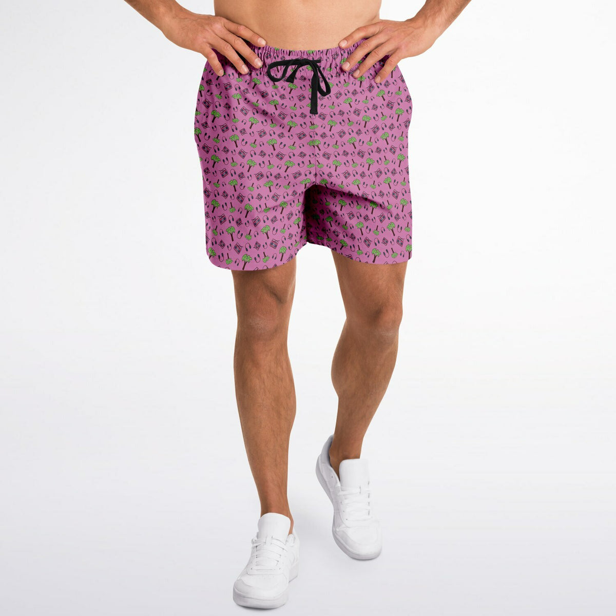 Pink Palm Trees Fashion Shorts - AOP