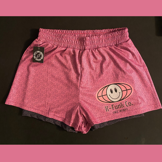 Pink\Black Since Infinity Women's 2-in-1 Shorts - AOP