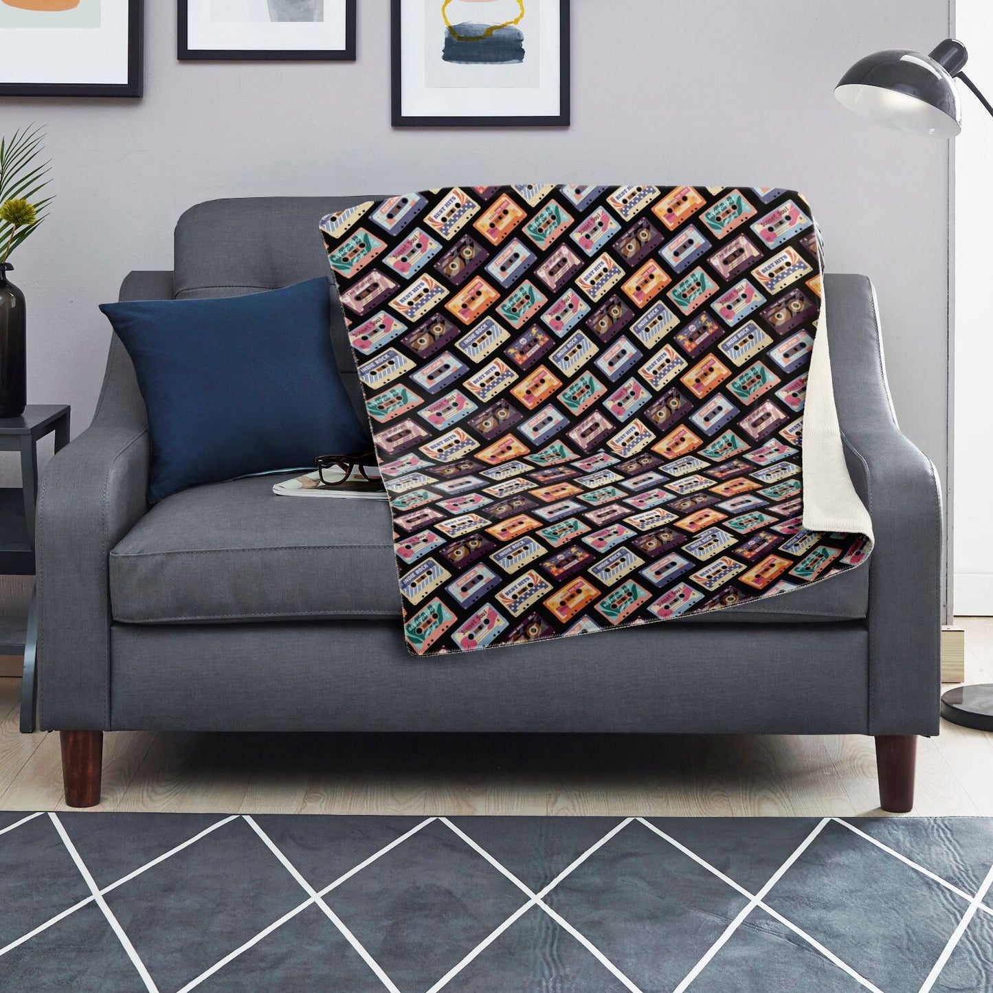 Cassettes Premium Microfleece Blanket - AOP