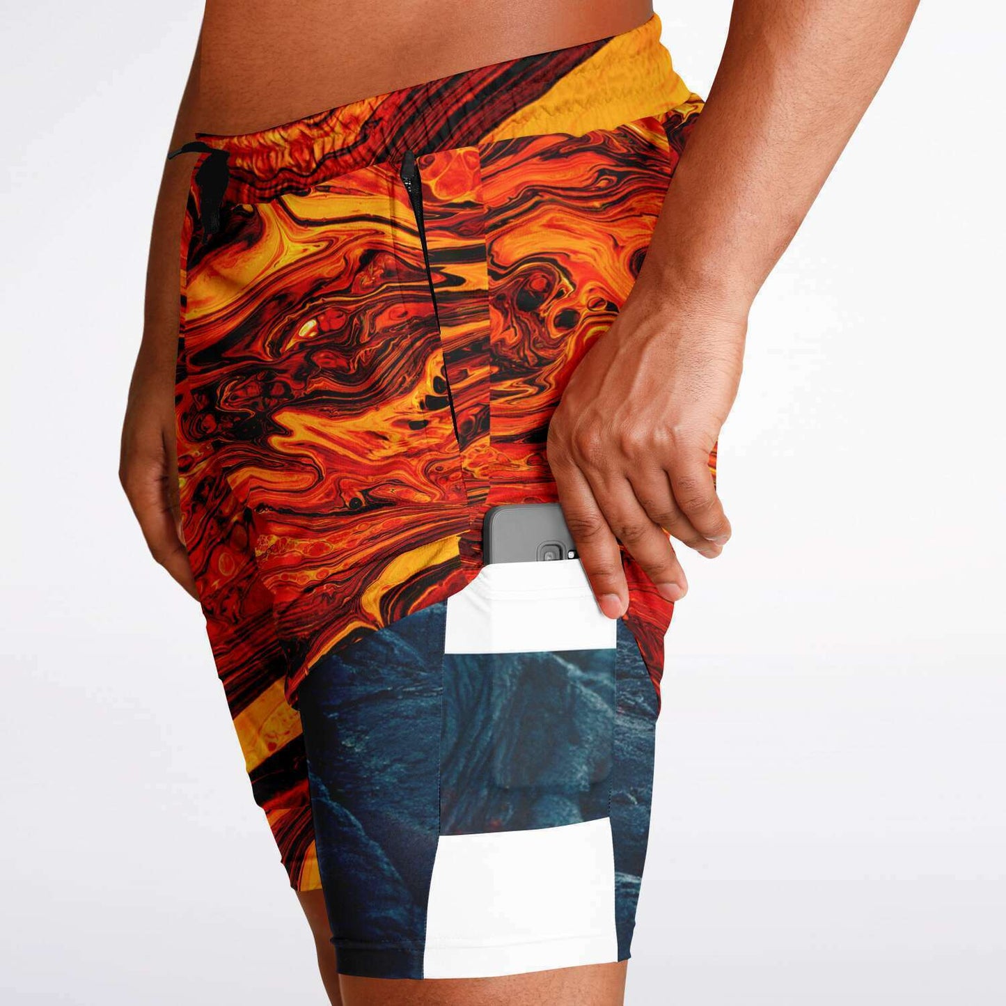 Lava Flow Men's 2-in-1 Shorts - AOP