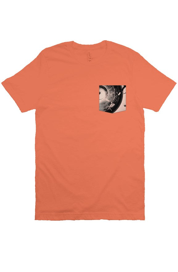 Turntable Pocket T Shirt-Coral
