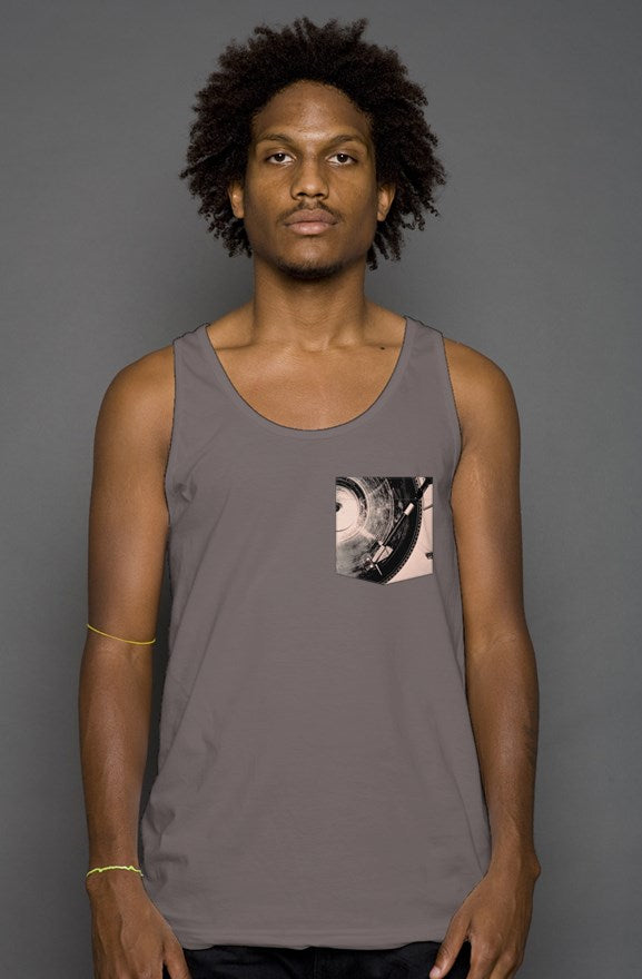 Turntable Pocket Tank Top-Asphalt