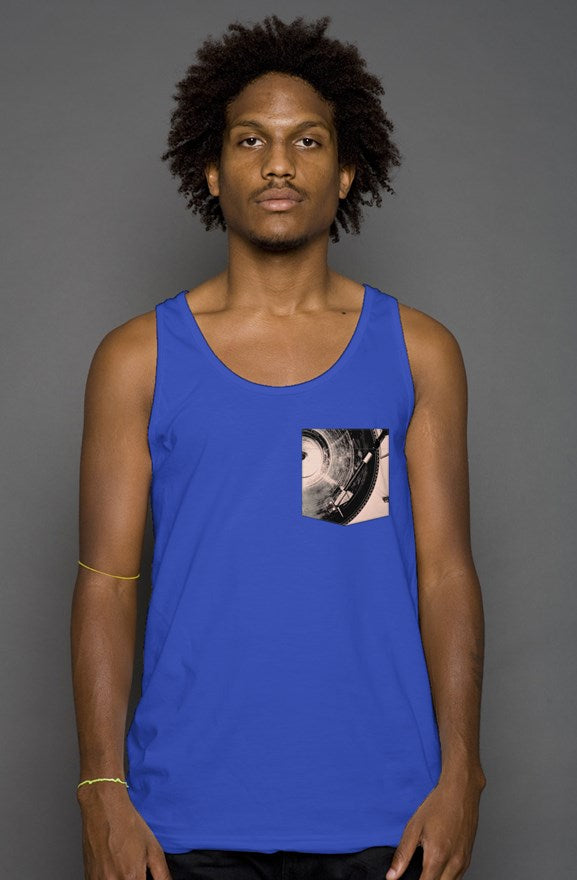 Turntable Pocket Tank Top-True Royal