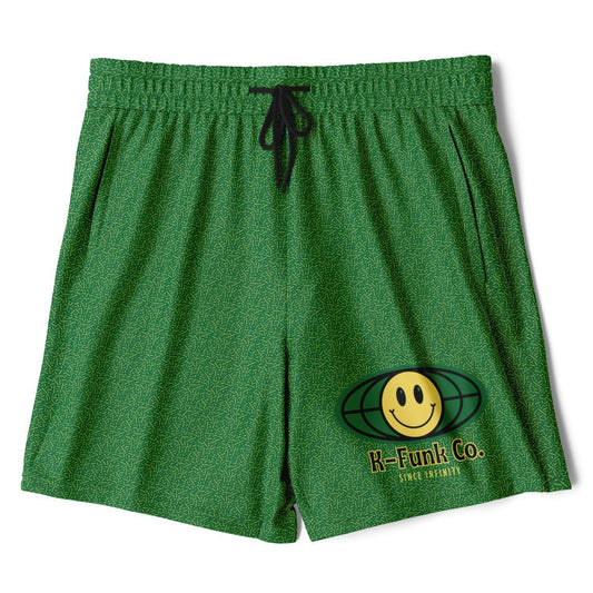 K-Funk Co. Dark Green\Yellow Men's 2-in-1 Shorts - AOP