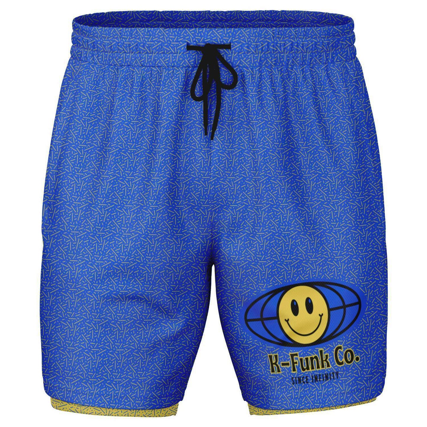 Blue\Yellow Men's 2-in-1 Shorts - AOP