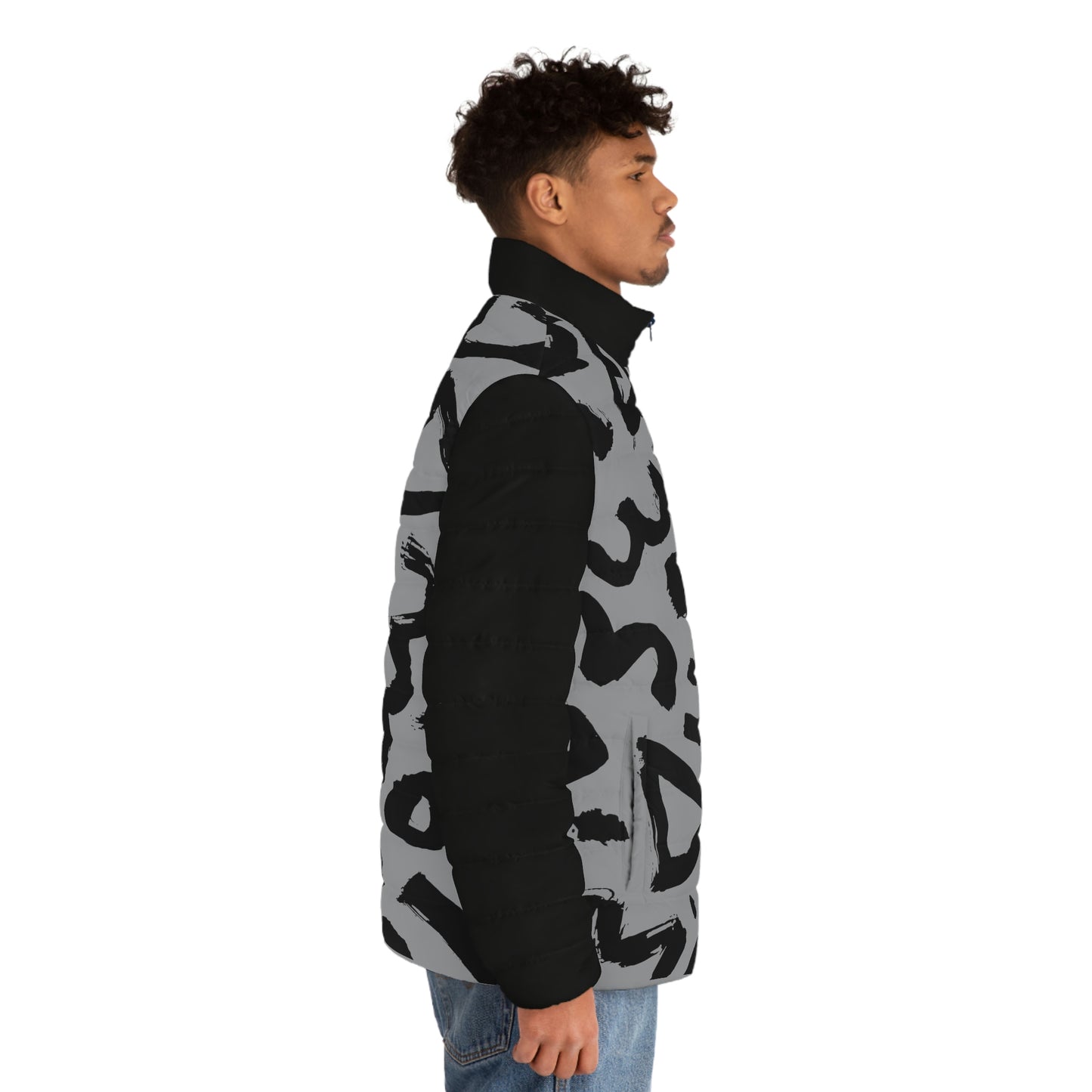 90s  Style Men's Puffer Jacket (AOP)