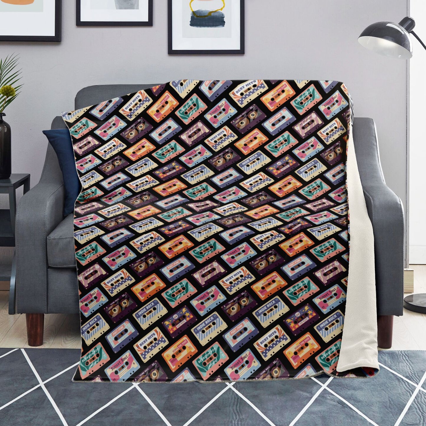 Cassettes Premium Microfleece Blanket - AOP