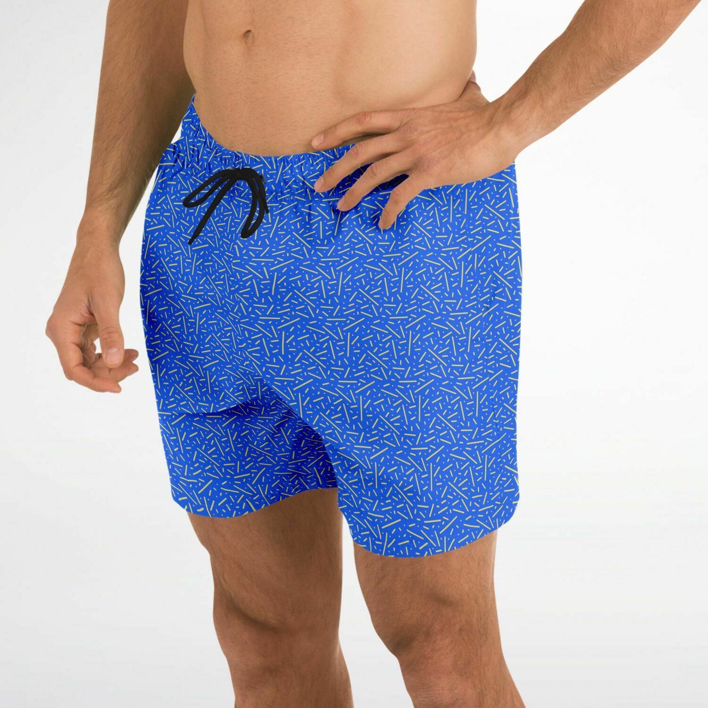Blue\Yellow Swim Trunks Men - AOP