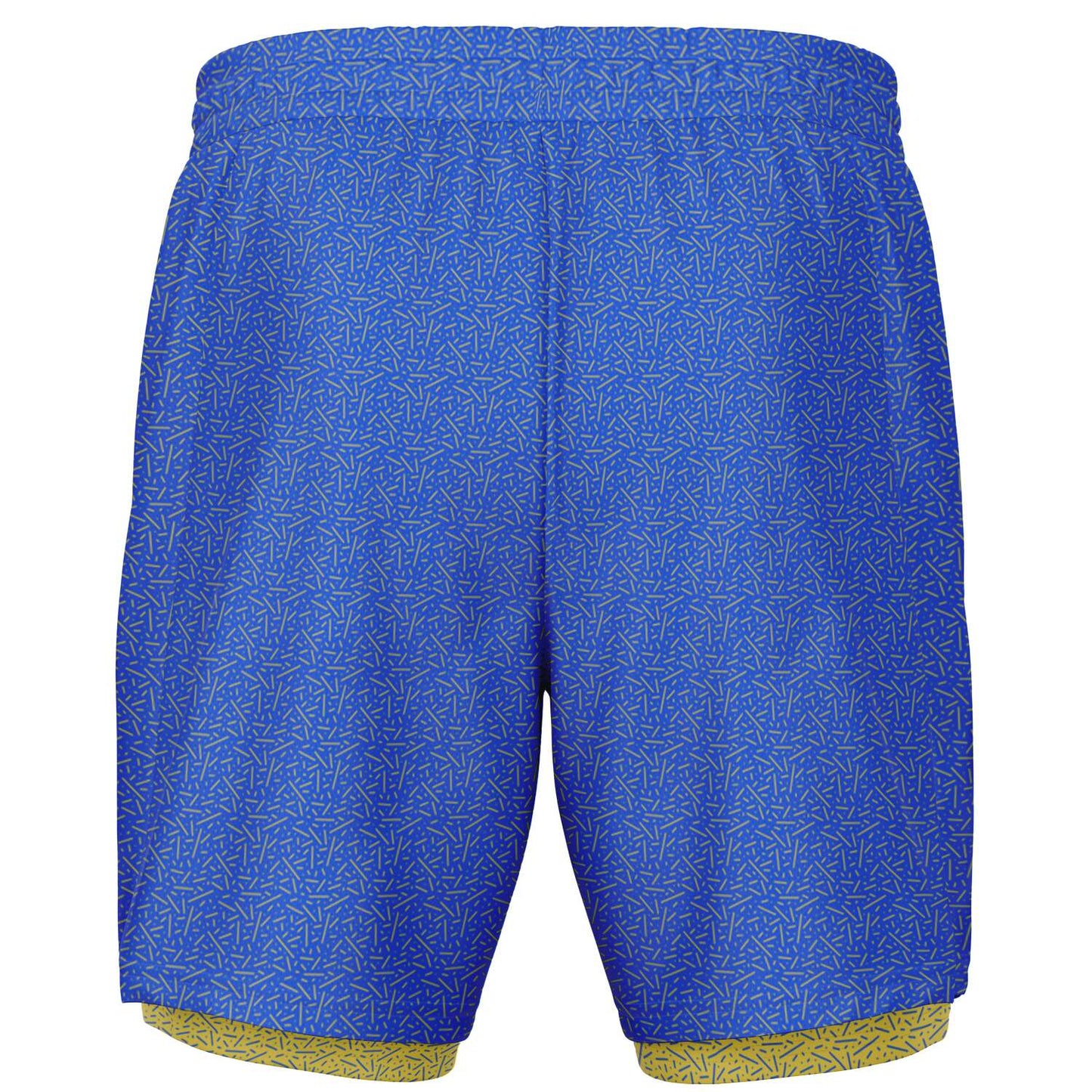 Blue\Yellow Men's 2-in-1 Shorts - AOP