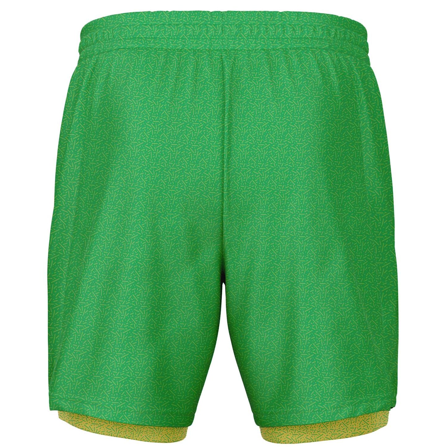 K-Funk Co. Green\Yellow Since Infinity Men's 2-in-1 Shorts - AOP