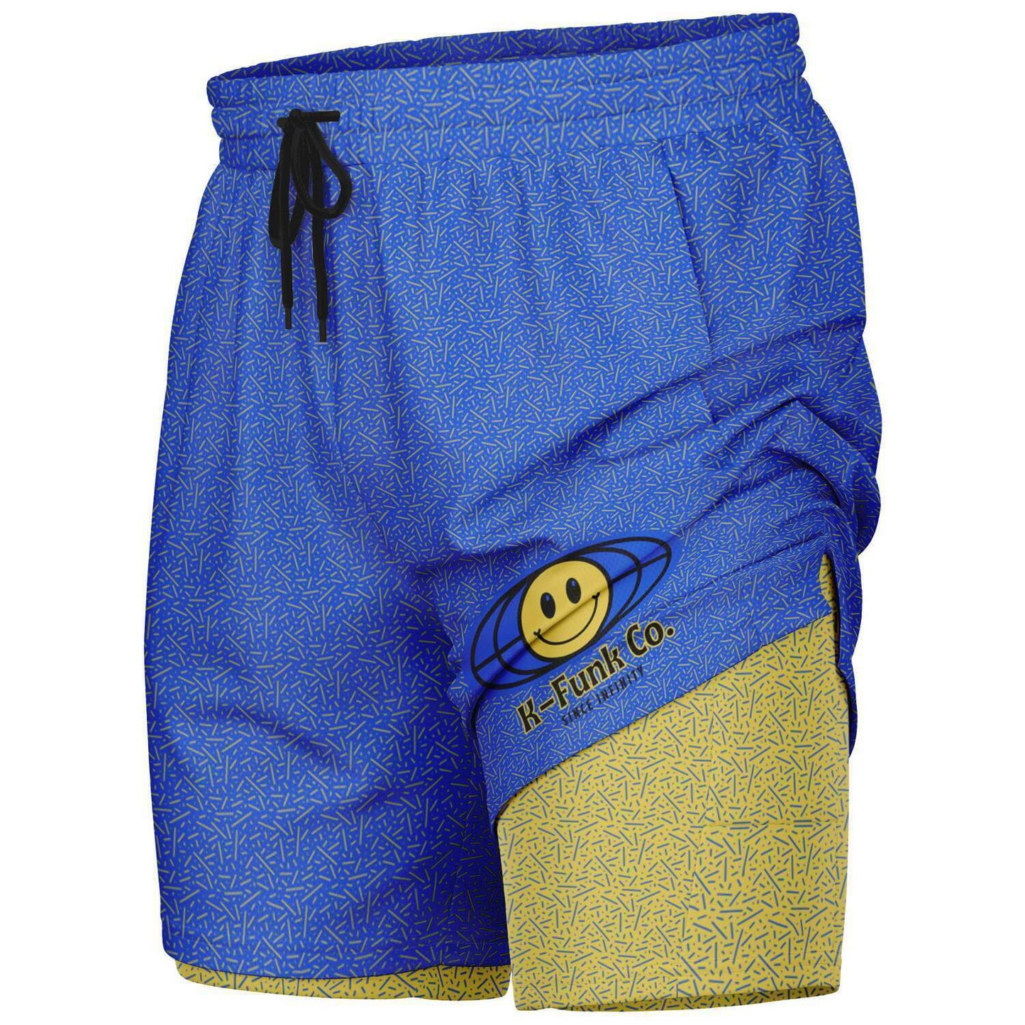 Blue\Yellow Men's 2-in-1 Shorts - AOP