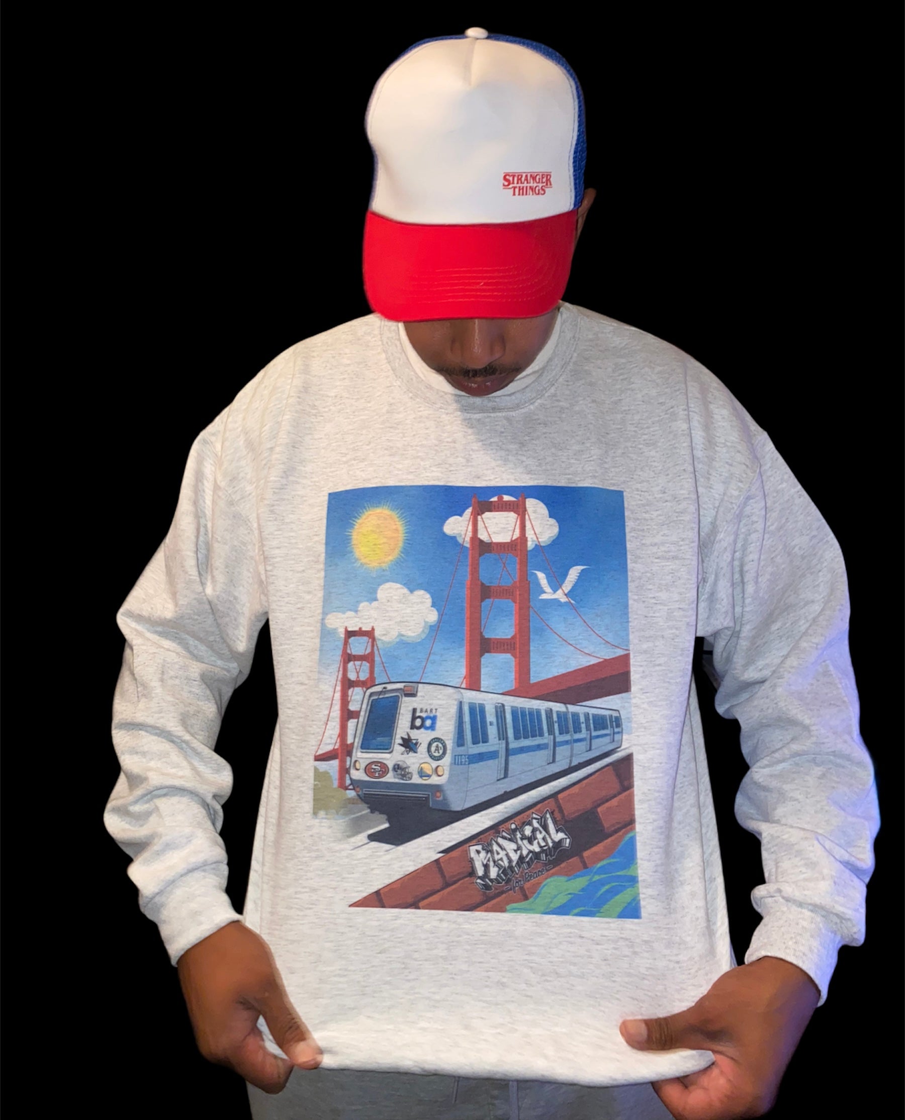 sanfranpsycho Beat La Blue & Yellow Tee | Urban Streetwear | Unique Graphic Tees | San Francisco Brand | High Quality T-shirts | Outer Sunset Surf Inspired | San